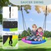 Swing Sets for Backyard, Toddler Swing Set with 2 Seat 1 Saucer & 1 Belt Seat, 440lbs Heavy-Duty Swing Frame w/8 Ground Stakes, A Frame Outdoor Swingset for Kids and Adults for Backyard