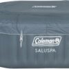 4 to 6 Person Inflatable Hot Tub Square Portable Outdoor Spa with 114 Soothing AirJets and Insulated Cover, Gray-Coleman