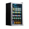 Newair 126 Can Beverage Refrigerator Cooler, Freestanding Mini Fridge with SplitShelf in Stainless Steel for Home, Office or Bar