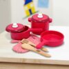 Melissa & Doug Deluxe Wooden Kitchen Accessory Play Set - Pots & Pans (8 pcs)