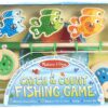 Melissa & Doug Catch & Count Wooden Fishing Game With 2 Magnetic Rods - FSC Certified