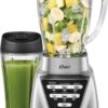 Oster Blender | Pro 1200 with Glass Jar, 24-Ounce Smoothie Cup, Brushed Nickel