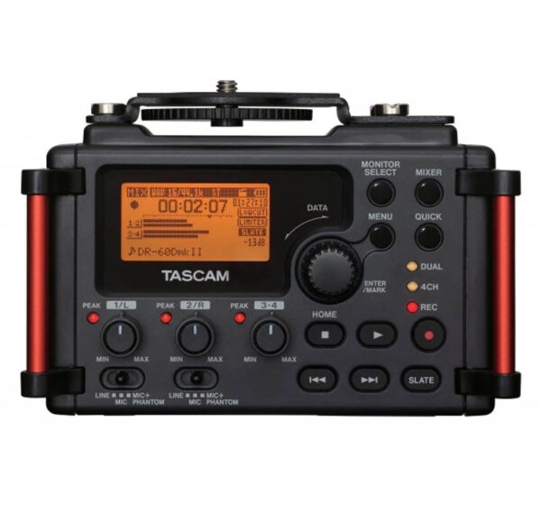 Tascam 4-Channel Linear PCM Audio Portable DSLR Film Recorder/Mixer DR-60DmkII