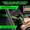 Car Tie Down Straps for Trailers with Flat Hooks (4-Pack) - 2 Inch x 8 Feet (10,000lb Break Strength) - Heavy Duty T-Handle Car Lasso Tire Straps for Trailer & UTV - Black