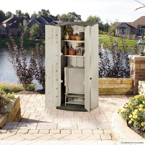 b064c3cc10f94eefbfaa5f5491c7808b Rubbermaid Vertical Resin Weather Resistant Outdoor Storage Shed