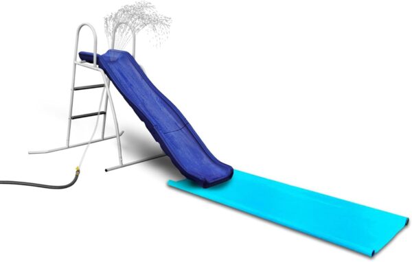 b0b00e18ea4349a08fb38a1057eff36d XDP Recreation 6 Foot Water Wave Slide with Built In Adjustable Sprinkler, Freestanding with Ground Pad and Hose Extension for Lawn Fun, Ages 3 to 8