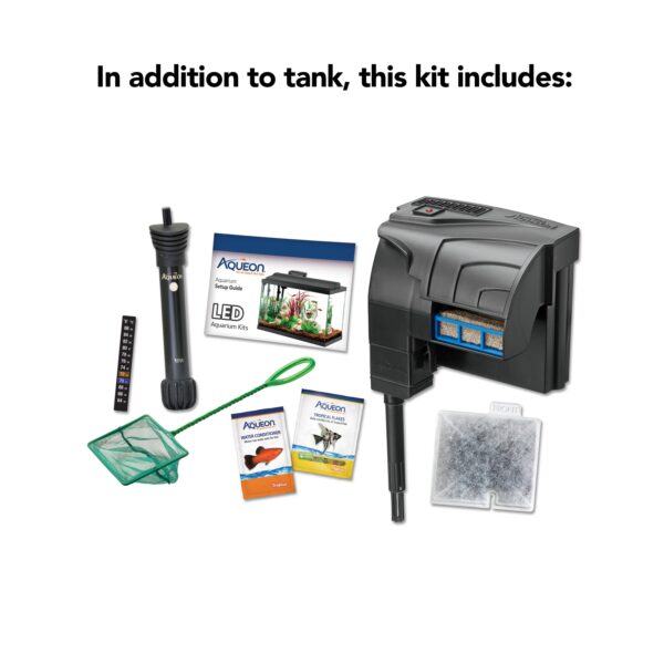 b0dda93cf84f4d8ba70189d980253419 Aqueon Aquarium Starter Kit 10 Gallon Glass Fish Tank LED Lighting Filter and Heater