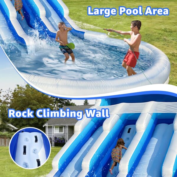 b116644572984cedaf90603ccffbbf1f Large Inflatable Water Slide Swimming Pool Play Center, Commercial Grade Lightweight Premium Water Slide Bounce House 20.6x9.5x9.3Ft for Kids and Adults (with Blower)