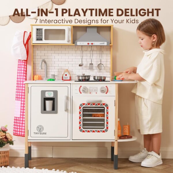 b121ded1c7624ebca90f14cc8a2def70 Play Kitchen for Kids - Toy Kitchen Set for Toddlers with Realistic Lights and Sounds, Kids Kitchen Playset with Abundant Toy Food Set