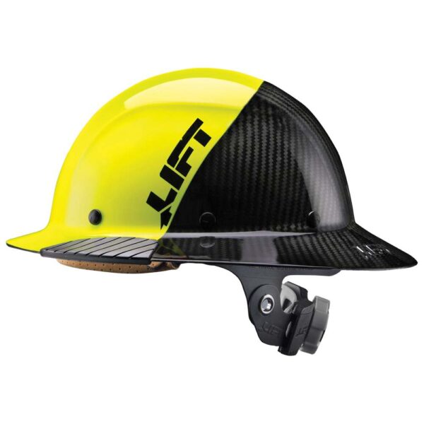 b124e377fe104d33950936e889038d87 Lift Safety Hard Hat DAX FIFTY50 Yellow/Black Carbon Full Brim