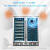 24 inch Wine Cooler, 46 Bottle - Dual Zone Built-in or Freestanding Fridge with Stainless Steel Reversible Glass Door, for Home, Kitchen, or Office.
