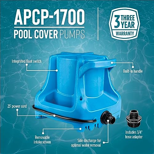 b1792d2f499743ae84208c9e479647c9 Little Giant APCP-1700 115-Volt, 1/3 HP, 1745 GPH, Automatic, Submersible, Swimming Pool Cover Pump