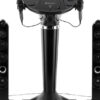 Portable WiFi Karaoke Machine for Adults – Black Pedestal with 7” Touchscreen, Built-In Speaker, Bluetooth, Recorder & 2 Wired Microphones