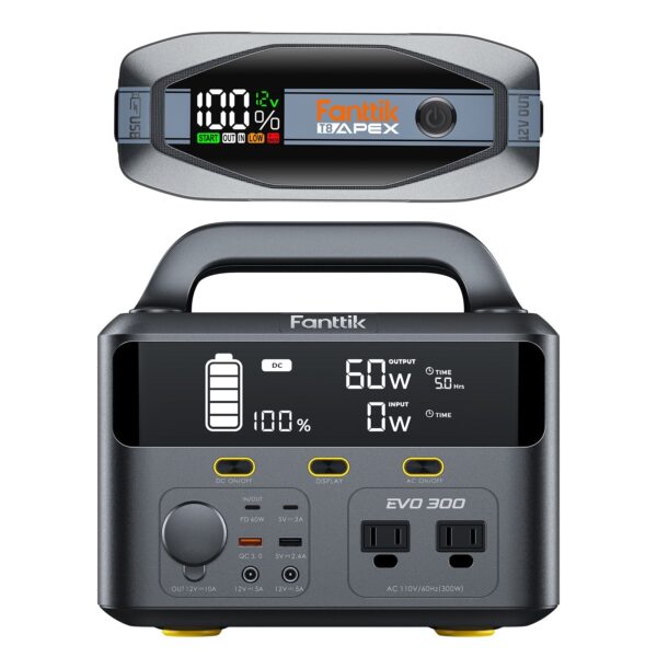 T8 APEX Jump Starter Standard Package and EVO 300 Portable Power Station