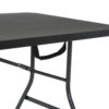 COSCO Deluxe 6 foot x 30 inch Fold-in-Half Blow Molded Folding Table, Black