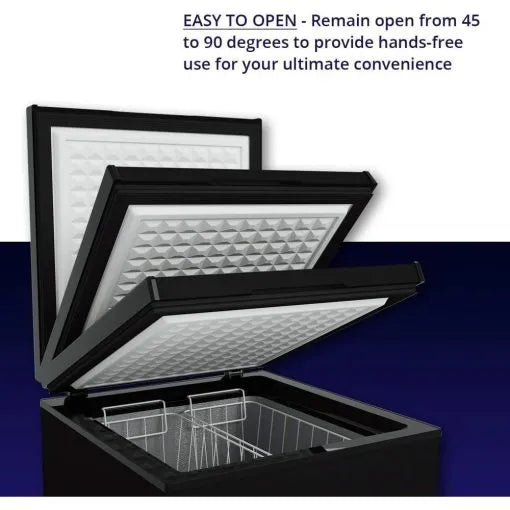 b25f7e9edc494c059aa4e33c0aa2e847 Chest Freezer – 3.5 Cu Ft with 2 Removable Baskets – Reach In Freezer Chest – Quiet Compact Freezer – 7 Temperature Settings – Black