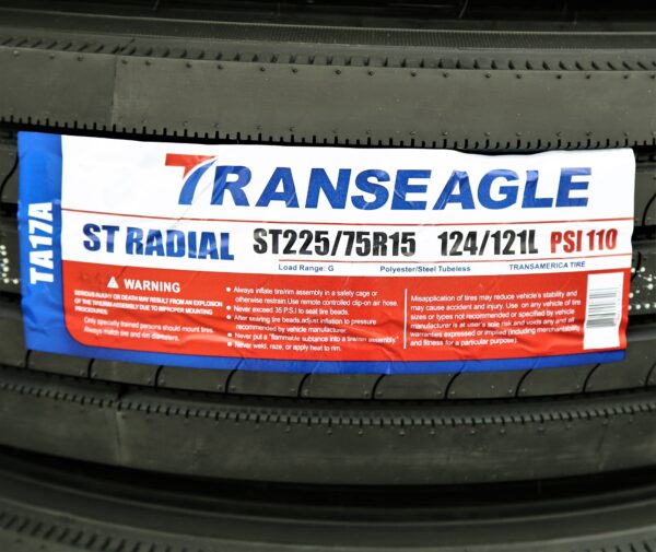 b27474650b5242658dfc626b9e14faa4 Transeagle All Steel STR Trailer Tire - ST225/75R15 124L LRG 14PLY