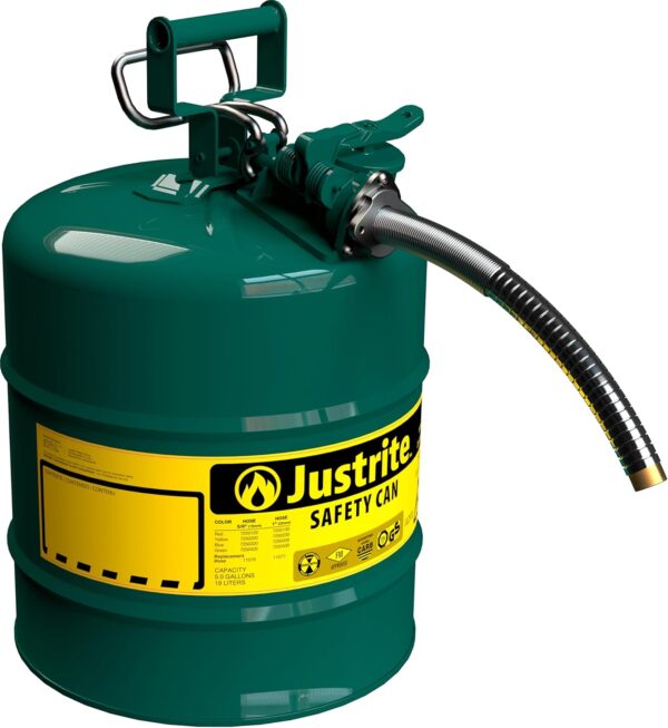 b27e0ae4691c490688dc8c4159be0c9b 5-Gallon Type II Red Safety Gas Can – OSHA-Approved Steel Fuel Container with Flame Arrester, Self-Closing Lid & 1" Flexible Spout (7250130)