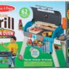 Wooden Luxury Grill, Smoker and Pizza Oven Toy Food Toy for Kids Pretend Cooking
