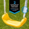 Sportspower Super Star Metal Swing Set with Saucer Swing, Glider Swing, Lifetime Warranty on Blow Molded Slide, and Bonus Anchor Kit