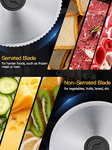 b489f1a22c6745b3863b871d969c7294 Meat Slicer, 200W Electric Food Slicer with Two Removable 7.5"Stainless Steel Blades