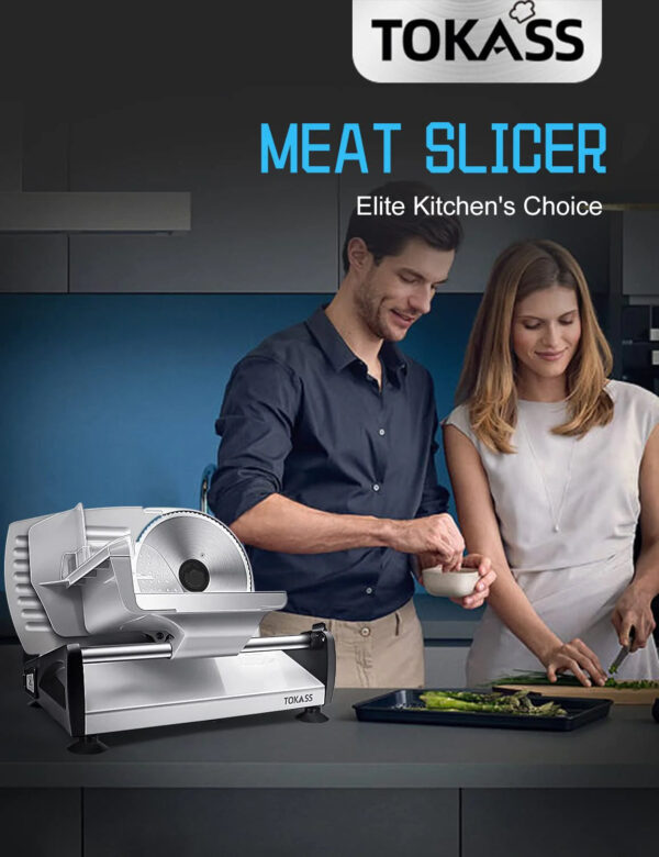 b4fd0cb5c739432e9bc4a4953a8875e8 TOKASS Electric Deli Food Slicer with 7.5’’ Stainless Steel Blade