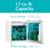 BLACK+DECKER BCRK17W Compact Refrigerator Energy Star Single Door Mini Fridge with Freezer, 1.7 cu. ft., White