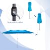 15ft Patio Umbrella with Solar Lights, Large Double Umbrella Outdoor, Rectangle 180''x106'' Umbrellas with 156 PCS LED Lights and Crank Handle for Backyard Deck Pool Shade in Black(1.9" Pole)