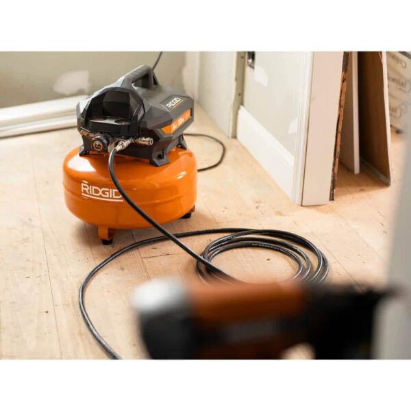 b5931c3f64cb4c4dafa45ca9b7952a78 6 Gal. Portable Electric Pancake Air Compressor w/ 18GA Brad Nailer, 16GA Straight Finish Nailer, & 18GA Finish Stapler R69603FK