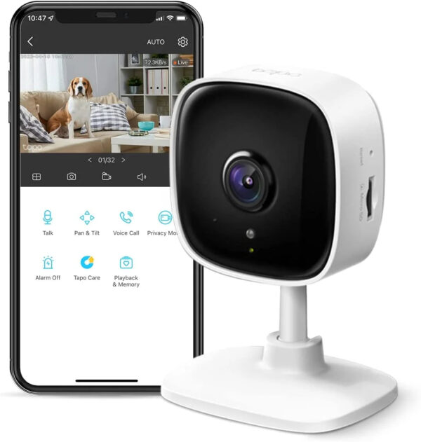 Limmint Wired Tapo C100 Security Camera, Indoor/Outdoor, Starlight Night Vision, AI Motion Detection, 2-Way Audio, Siren Alarm, Cloud/SD Card Recording, Alexa & Google Home Support