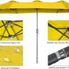 15ft Patio Umbrella with Solar Lights, Large Double Umbrella Outdoor, Rectangle 180''x106'' Umbrellas with 156 PCS LED Lights and Crank Handle for Backyard Deck Pool Shade in Black(1.9" Pole)