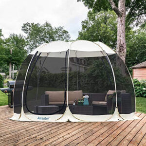 Alvantor Screen House Room Camping Tent Outdoor Canopy Dining Gazebo Pop Up Sun Shade Shelter 10 Mesh Walls Not Waterproof Beige 15'x15'