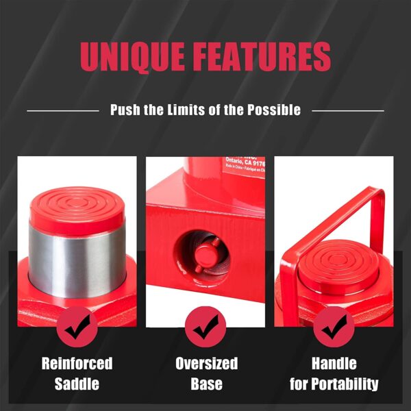 b6c90f0a091a4247838e7e278999dbad BIG RED 50 Ton Low Profile Hydraulic Bottle Jack – Welded Construction for Automotive & Heavy Lifting