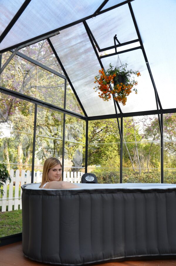 b6e08d1818ff459cbd16070b33c82d4c Palram - Canopia Chalet Four Season - 12' x 10' - Walk-In Hobby Greenhouse - Charcoal Gray - with 2 Roof Vents