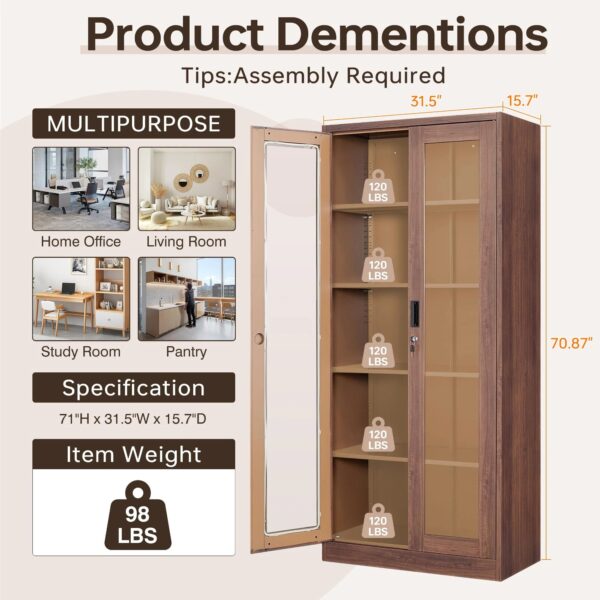 b6e22c875ecf4f00a46a53505cf5002c AFAIF Glass Display Cabinet Curio Cabinet with Glass Door