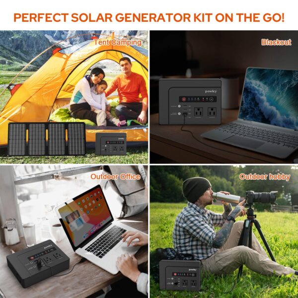 b70e12ece0e34782960057077fc72c7e Powkey 146Wh/200W Outdoor Solar Generator with Panel