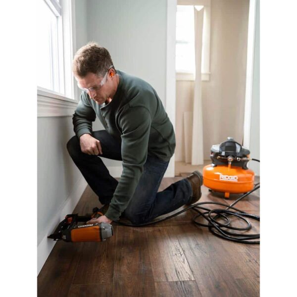 b72d5fffc0874fb3b862b94eafd82a5c 6 Gal. Portable Electric Pancake Air Compressor w/ 18GA Brad Nailer, 16GA Straight Finish Nailer, & 18GA Finish Stapler R69603FK