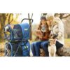42 Double Pet Stroller for 2 Dogs & Cats,4 Wheels Dog Strollers Folding Travel Cat Stroller with Suspension System,Navy Blue