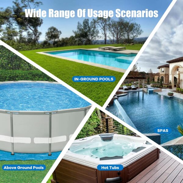 b7ac1ef357464f71b14260df02f39a11 Pool Vacuum for Above Ground Pool with a Telescopic Pole, Running time up to 1H, T403 Handheld Rechargeable Pool Cleaner with Powerful Suction up to 18.5 gallons/min, Ideal for Leaves, Debris