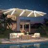 15ft Patio Umbrella with Solar Lights, Large Double Umbrella Outdoor, Rectangle 180''x106'' Umbrellas with 156 PCS LED Lights and Crank Handle for Backyard Deck Pool Shade in Black(1.9" Pole)