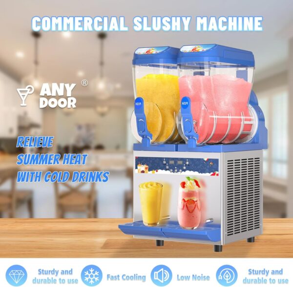 b7f3daddf75c417ba9eee37fe96244d0 Commercial Slushy Machine - 1000W 30L Tanks Slush Maker Machine 304 Stainless Steel Commercial Margarita Machines Efficient Cooling the Ideal Slushie Maker for Bars Cafes Restaurants