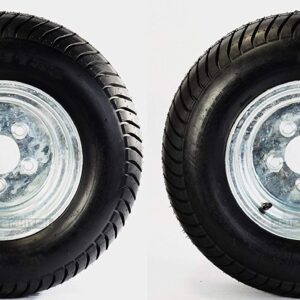 2-Pack Trailer Tire On Rim 20.5X8-10 205/65-10 20.5X8.0-10 5 Lug E Galvanized
