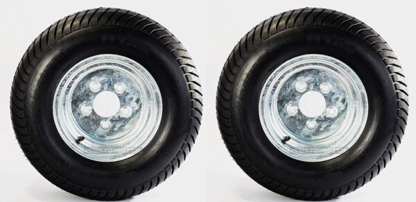 b7fbc9de71ac44789d4fb4439c4686bf 2-Pack Trailer Tire On Rim 20.5X8-10 205/65-10 20.5X8.0-10 5 Lug E Galvanized