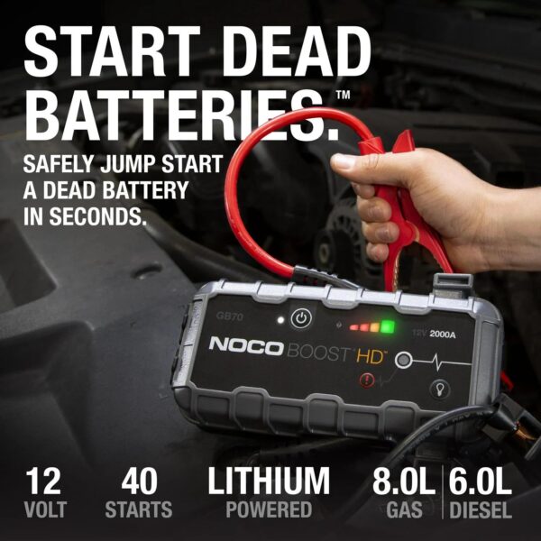 b83ffc0e96604b719475de5fb3cb945f NOCO Boost HD GB70 2000A 12V UltraSafe Portable Lithium Jump Starter