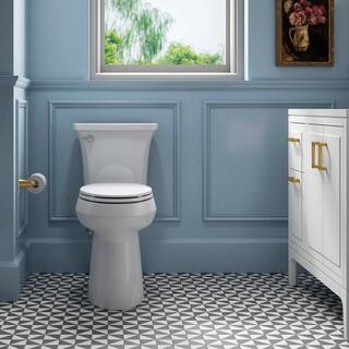 b8ae5dacef554882b83d6000baa7b565 KOHLER Extra Tall Highline Arc Complete Solution 2-piece 1.28 GPF Single Flush Elongated Toilet in White (Seat Included) 78305-0