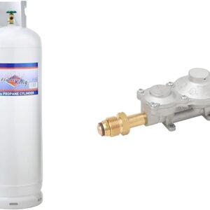 Steel Propane Tank Cylinder with POL Valve and Collar, Great for Mixed Heating Systems, Home fireplaces, Dryers and Grills-Flame King