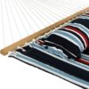 Sunnydaze 2-Person Freestanding Quilted Fabric Hammock with 15' Stand - Nautical Stripe