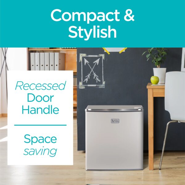 BLACK+DECKER BCRK17W Compact Refrigerator Energy Star Single Door Mini Fridge with Freezer, 1.7 cu. ft., White