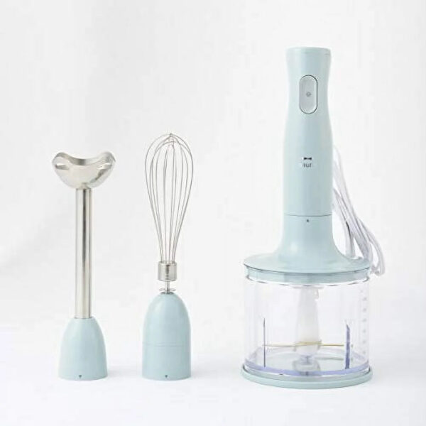 BRUNO Bruno Multi Stick Blender Attachment 3 types (Blender Whipper Chopper) Mixer Slim Compact Fashionable Fashionable Cute Cute Multifunctional Blue Gray BOE034-BGY