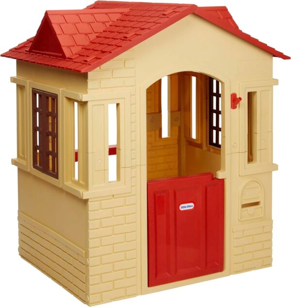 b9fb19d270954b45b093ddafe61ecb01 Cape Cottage Playhouse with Working Door, Windows, and Shutters - Tan, Toddlers Ages 2+ Years
